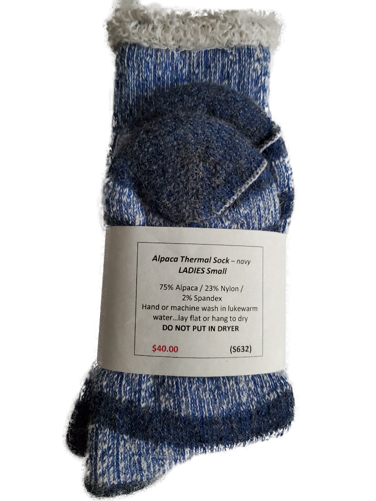 Alpaca-Thermal Navy Stripe Ladies Small