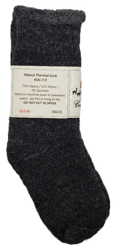 S417 Alpaca Thermal Sock Kids Grey 7-9