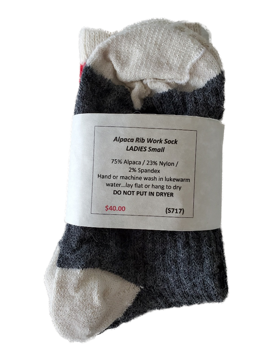 Alpaca Rib Traditional Sock Ladies Small