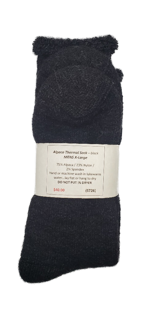 Alpaca-Thermal Black Sock XL