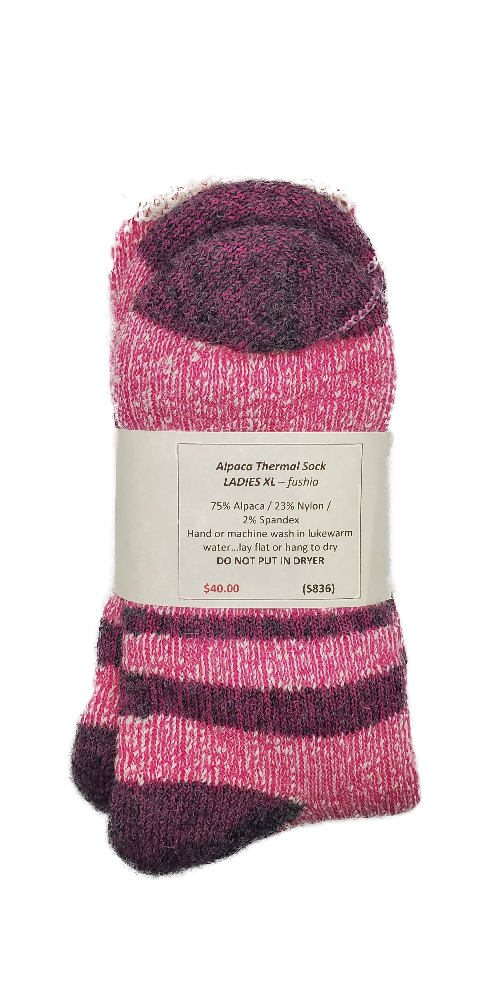 Alpaca-Thermal Sock Fuchsia Ladies XL