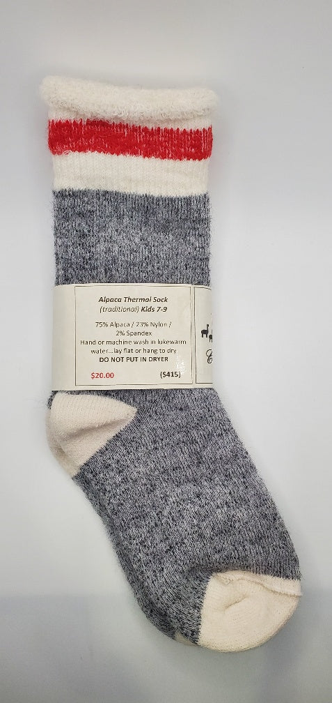 Alpaca-Thermal Traditional Sock Kids Medium 7-9